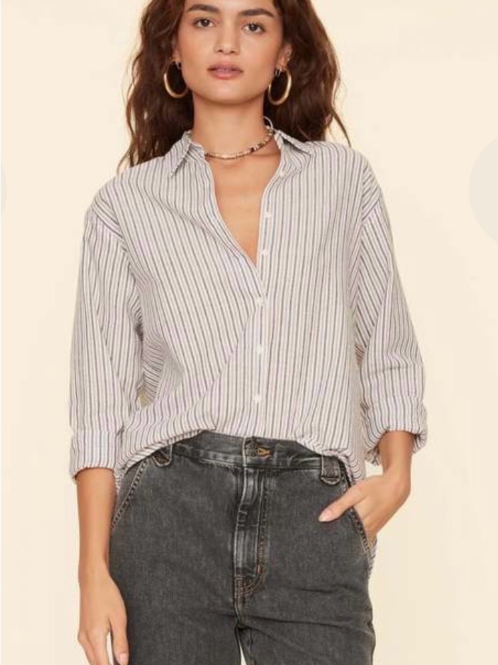 NWT Xirena Beau Shirt - Mocha Stripe